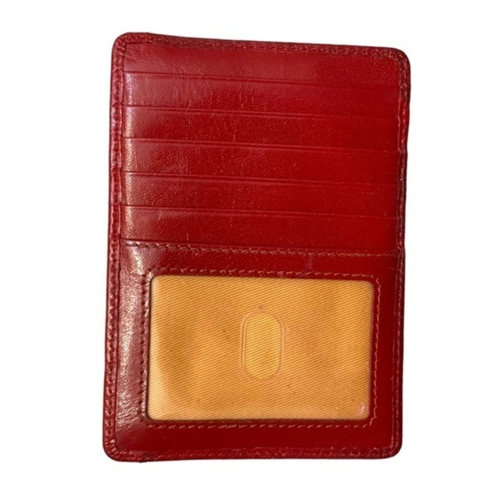 Hobo red leather card holder case